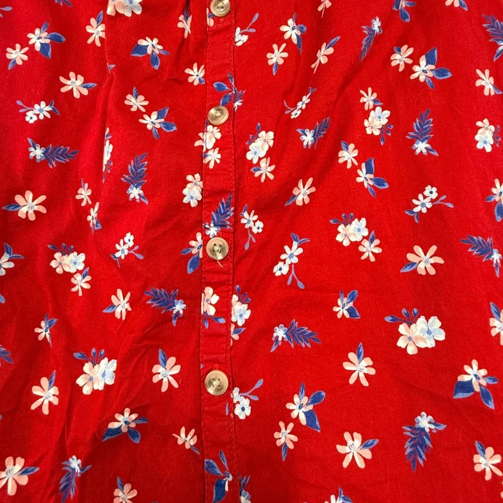 Old Navy Girls Red Floral Button Front Ruffle Hem Sundress Size 4T